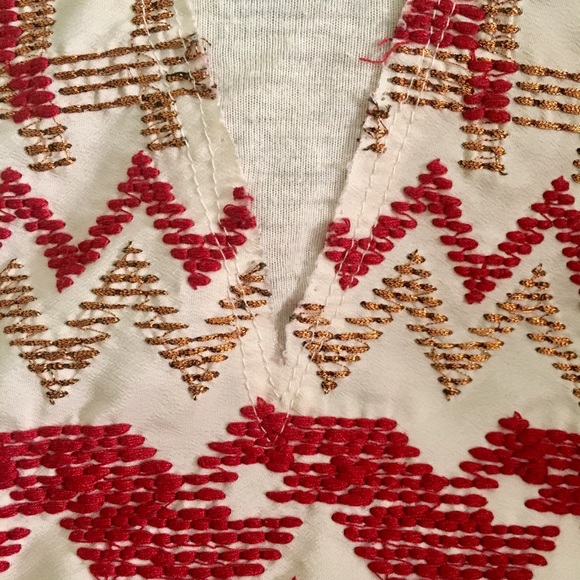 Anthropologie Tribal Embroidered 3/4 Tee - Picture 2 of 3